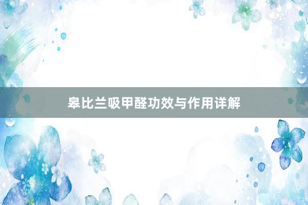皋比兰吸甲醛功效与作用详解